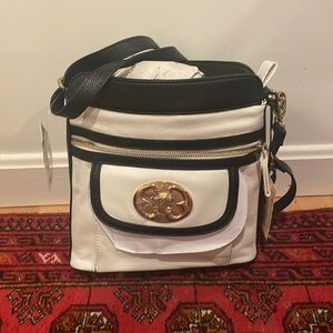 Emma Fox White and Black Leather Purse